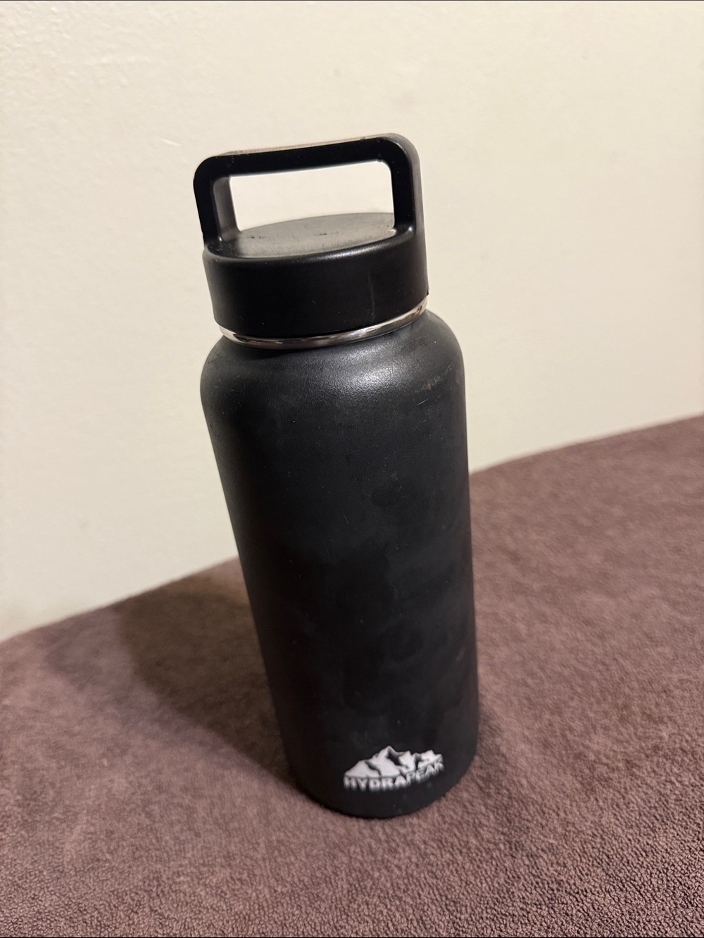 HydraPeak Black Stainless Steel Insulated Bottle